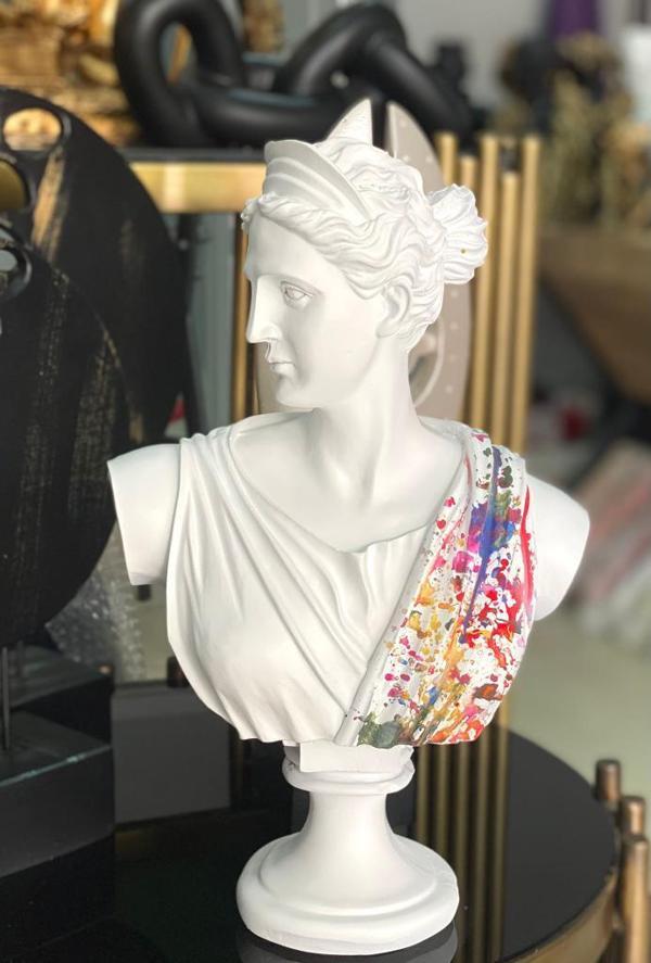 Diana Büst Büyük Boy Heykel Renkli Soyut - Image 1