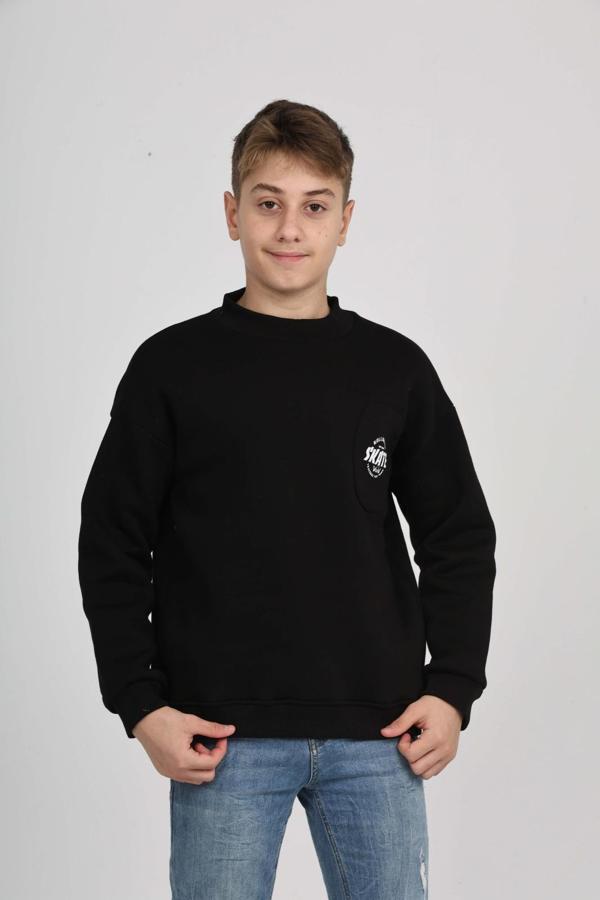 Toontoy Erkek Çocuk Cep Skate Baskılı Sweatshirt - Image 1