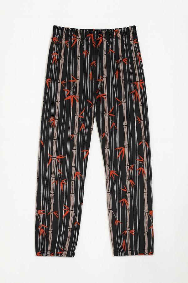 Kadın Yumuşak Kadife Dokulu Bambu Desenli Pijama Altı - Image 1