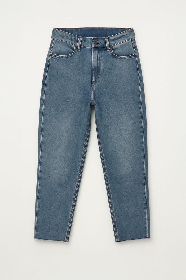 Kadın Yüksek Bel Mom Fit Paça Detaylı Jean Pantolon - Image 1