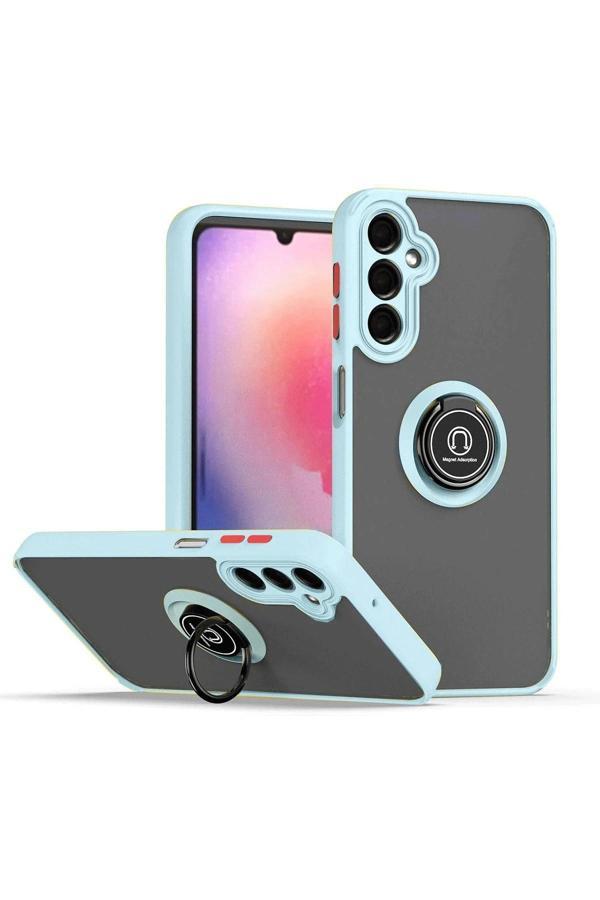 Samsung Galaxy A05S Kılıf Montreal Yüzüklü Silikon Kapak - Buz Mavi - Image 1