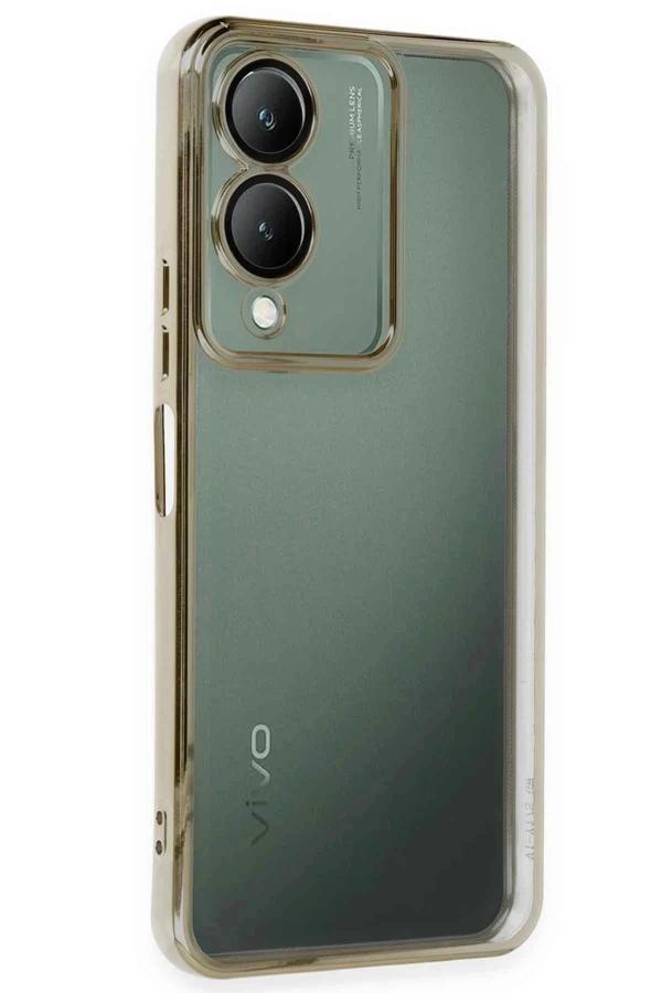 Vivo Y17S Kılıf Lensli Silikon - Gold - Image 1