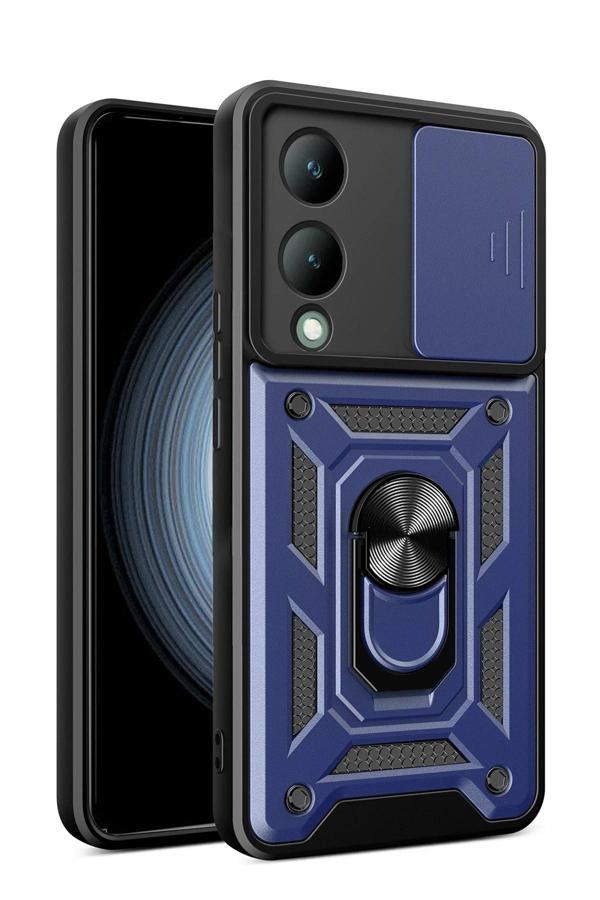 Vivo Y17S Kılıf Pars Lens Yüzüklü Silikon - Lacivert - Image 1