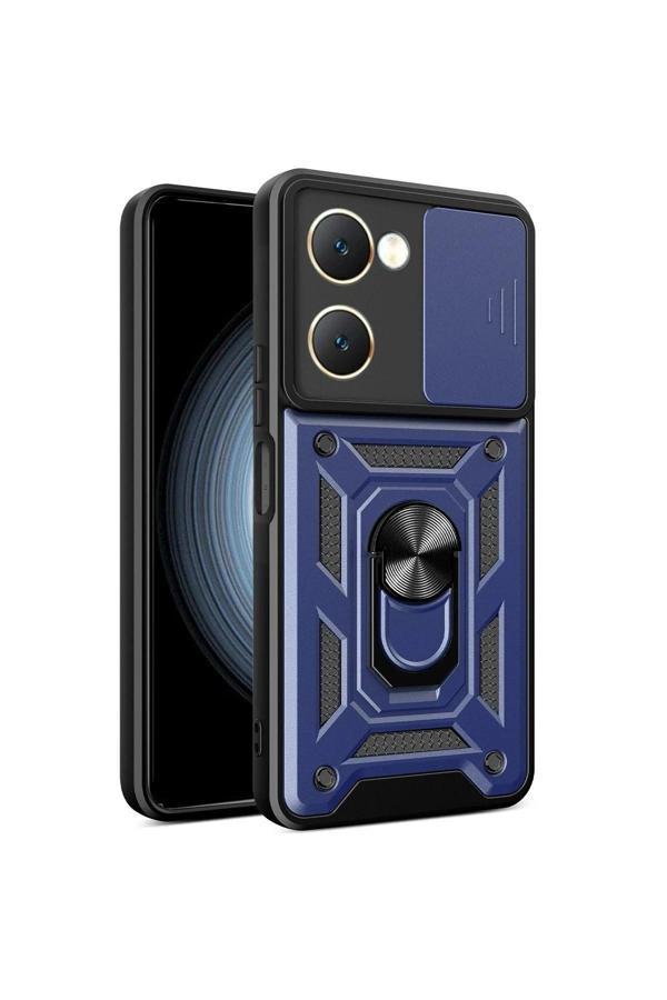 Vivo Y18 Kılıf Pars Lens Yüzüklü Silikon - Lacivert - Image 1
