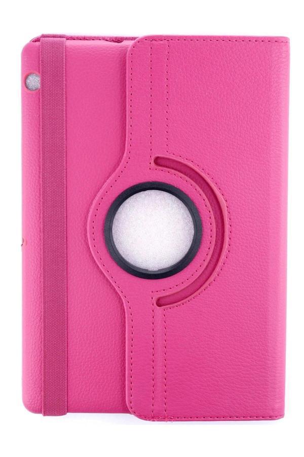 Huawei MediaPad T3 10 / 9.6 Kılıf 360 Tablet Deri Kılıf - Pembe - Image 1