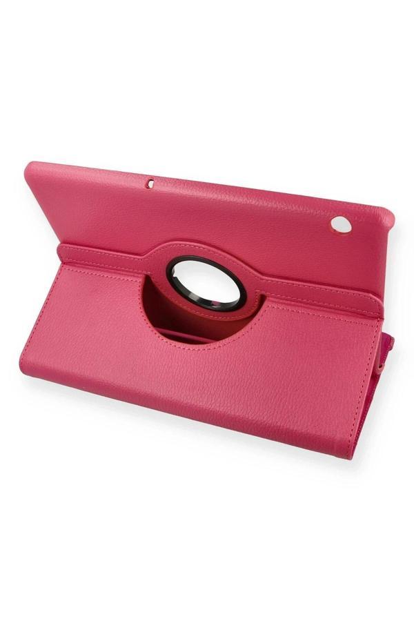 Huawei MediaPad T5 10 Kılıf 360 Tablet Deri Kılıf - Pembe - Image 1