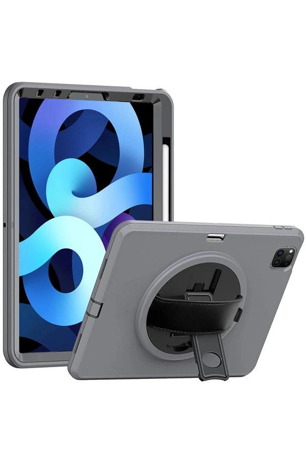 iPad Pro 11 (2018) Kılıf Hand Strap Tablet Kılıfı - Gri - Image 1