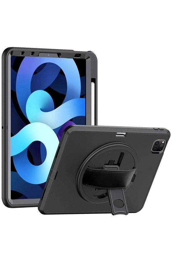 iPad Pro 11 (2018) Kılıf Hand Strap Tablet Kılıfı - Siyah - Image 1