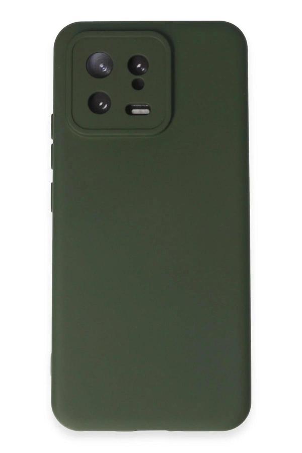 Xiaomi Mi 13 Kılıf Nano içi Kadife Silikon - Koyu Yeşil - Image 1