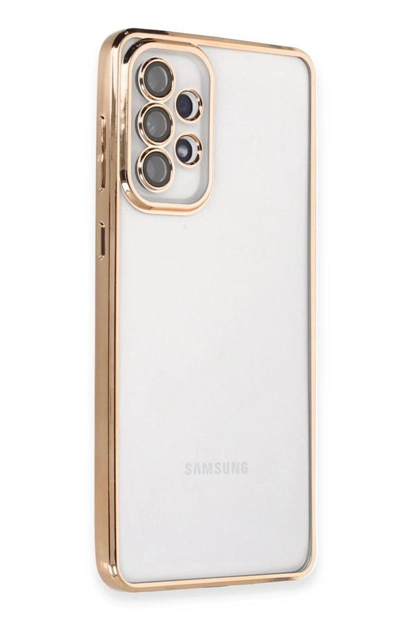 Samsung Galaxy A53 5G Kılıf Lensli Silikon - Gold - Image 1