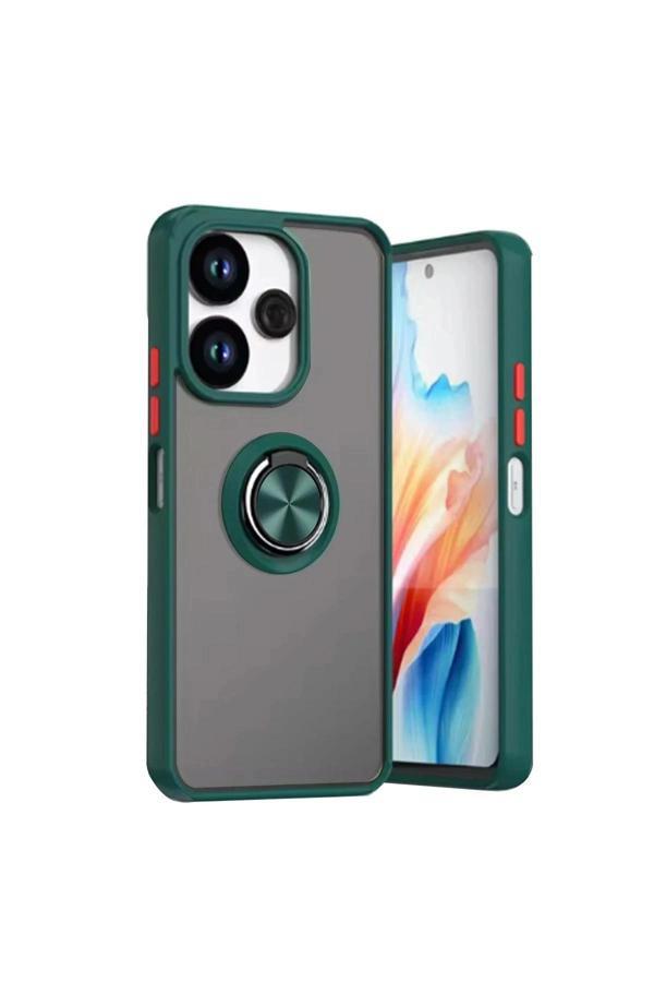 Xiaomi Redmi 13 4G Kılıf Montreal Yüzüklü Silikon Kapak - Yeşil - Image 1