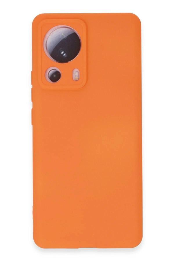 Xiaomi Mi 13 Lite Kılıf Nano içi Kadife Silikon - Turuncu - Image 1