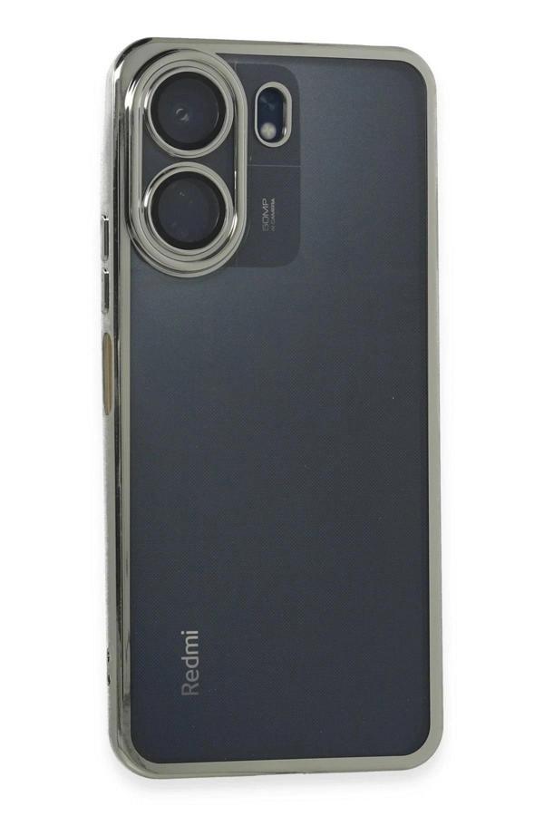 Xiaomi Redmi 13C Kılıf Lensli Silikon - Gümüş - Image 1