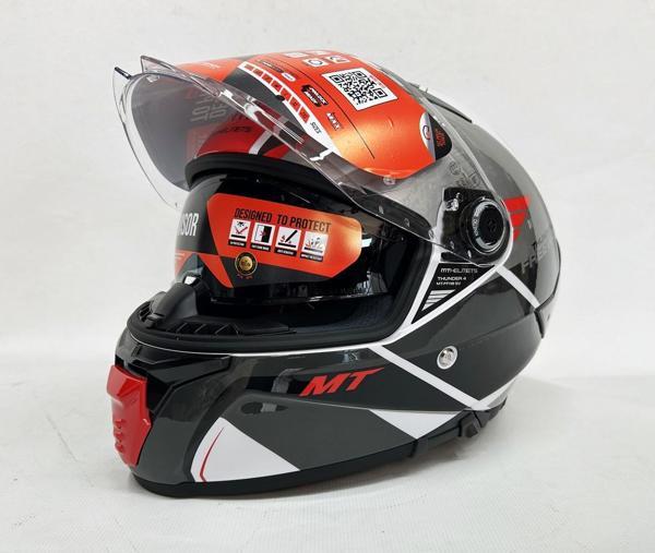 MT Thunder 4 sv Freeway Şefaf Vizörlü Kask Parlak Renk - Iç Güneş Vizörlü - Image 1