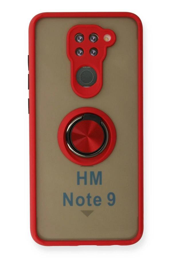 Xiaomi Redmi Note 9 Kılıf Montreal Yüzüklü Silikon Kapak - Kırmızı - Image 1