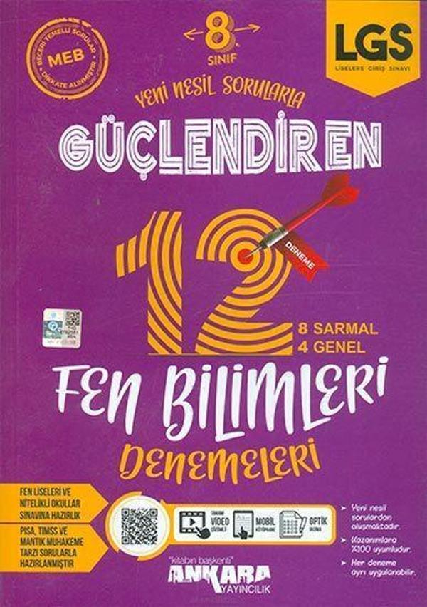 Ankara Yayınları 8. Sınıf Lgs Fen Bilimleri Güçlendiren 12 Li Deneme 2021-2022 - Ankara Yayıncılık - Image 1