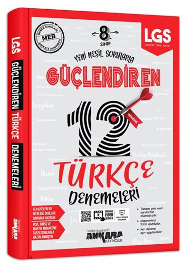 Ankara Yayınları 8. Sınıf Lgs Türkçe Güçlendiren 12 Li Deneme - Ankara Yayıncılık - Image 1