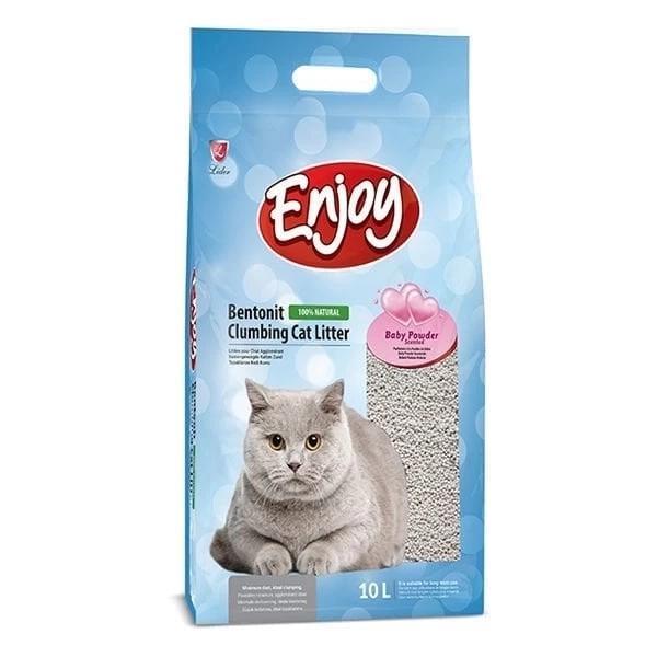 Enjoy Topaklanan Bebek Pudra Kokulu Bentonit Doğal Kedi Kumu 10 Lt - Image 1