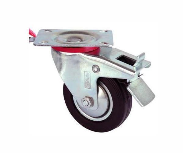 Servis Tekeri - Tablalı Frenli Siyah Döner - Çap 150 mm - Image 1