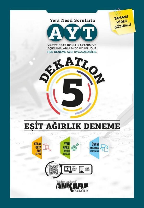 Ankara Yayınları Ayt Eşit Ağırlık 5 Dekatlon Deneme - Ankara Yayıncılık - Image 1
