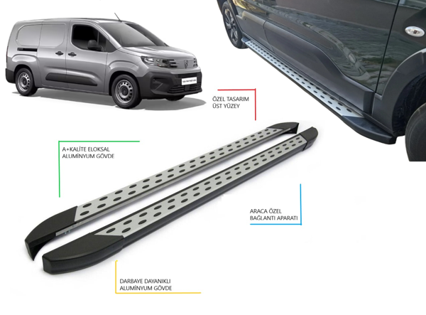 PARTNER PANEL VAN UZUN ŞASE NOKTALI YAN BASAMAK 2019 2020 2021 2022 2023 2024 2025 2026 2027 - Image 1