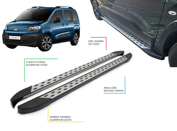 DOBLO CAMLI VAN KISA ŞASE NOKTALI YAN BASAMAK 2023 2024 2025 2026 2027 - Image 1