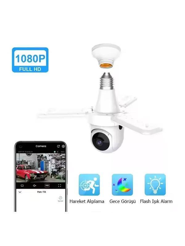 Ev İçi Akıllı Duy Girişli CCTV Güvenlik Kamera ve Led Ampul Ses Özellikli - Image 1