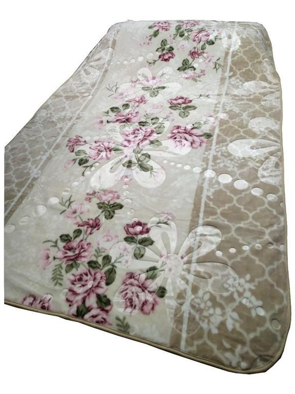 Merinos Gold Kalın Tek Kişilik Kabartmalı Battaniye (155x220)-Rose Bej - Image 1