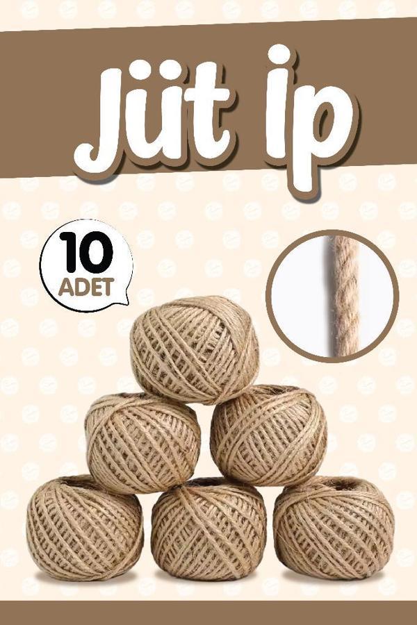Jüt İp Hasır İp 100 Metre 10 Adet Hasır İp – Örgü Ipi – Örgü Ipi-T1490 - Image 1