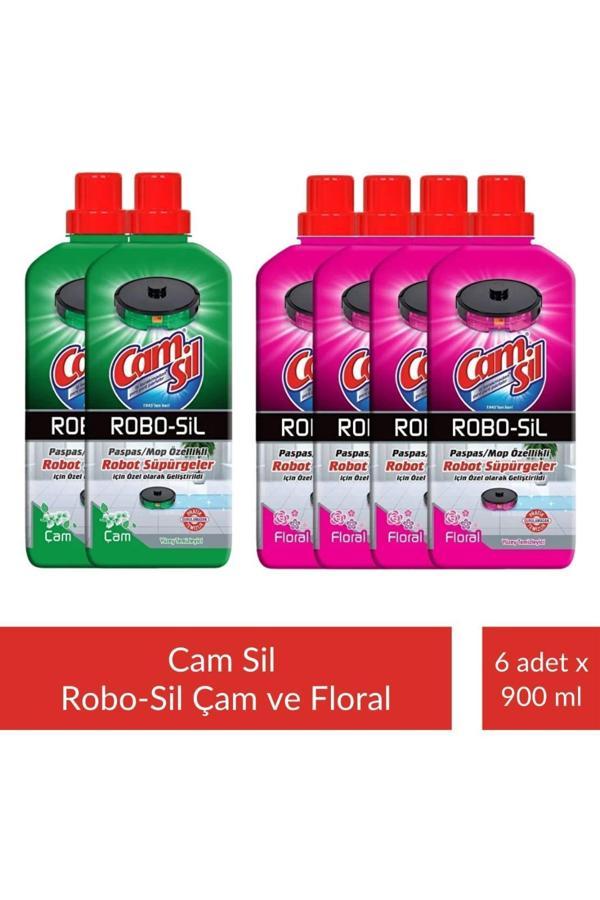 Camsil Robo-Sil Floral Yüzey Temizleyici 900 ml x 4 Adet + Camsil Robo-Sil Çam Yüzey Temizleyici 900 ml x 2 Adet - Image 1