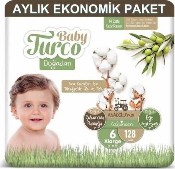 Baby Turco Bebek Bezi Aylık Paket 6 Numara 16-25 kg 128'li - Image 1