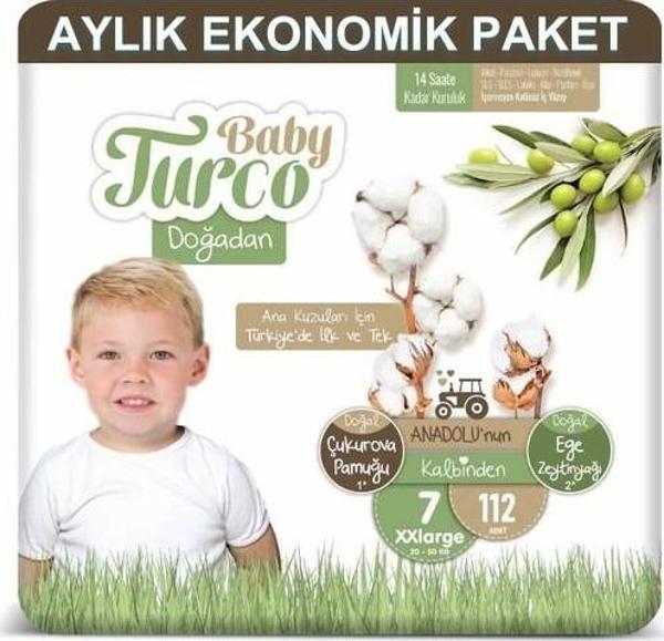 Baby Turco Bebek Bezi Aylık Paket 7 Numara 20-30 kg 112'li - Image 1