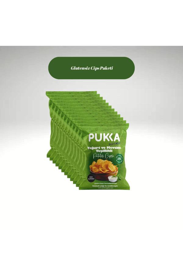 Pukka 12'Li Yoğurtlu Mevsim Yeşillikli Glutensiz Cips Paketi - Image 1