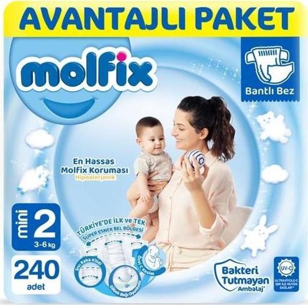 Molfix Bebek Bezi 2 Beden Mini Avantajlı Paket 240 Adet - Image 1