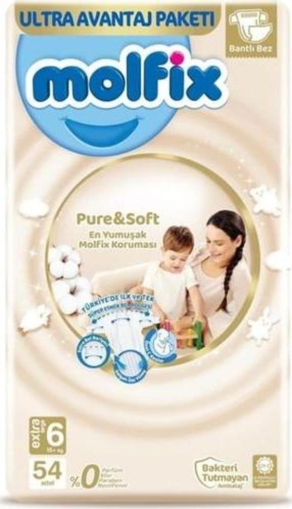 Molfix Pure & Soft Bebek Bezi X-Large 6 No 54 Lü - Image 1