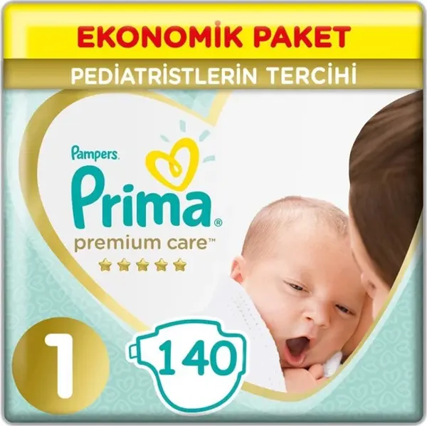 Prima Bebek Bezi Premium Care 1 Beden 2 x 70 Jumbo Paket 140 Adet - Image 1