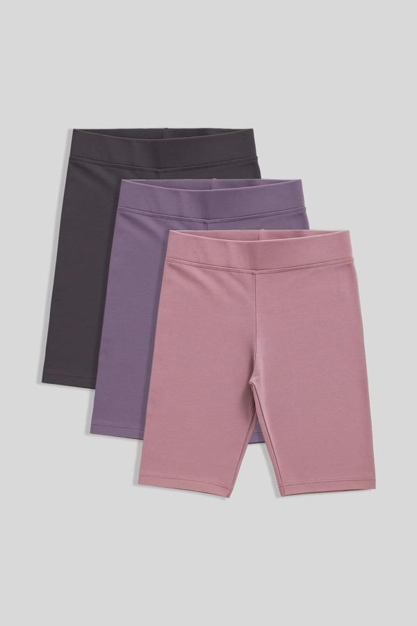 Standart Fit Basic 3lü Paket Eflatun-Gül Kurusu-Koyu Gri  Kız Çocuk Tayt - 75188 - Image 1