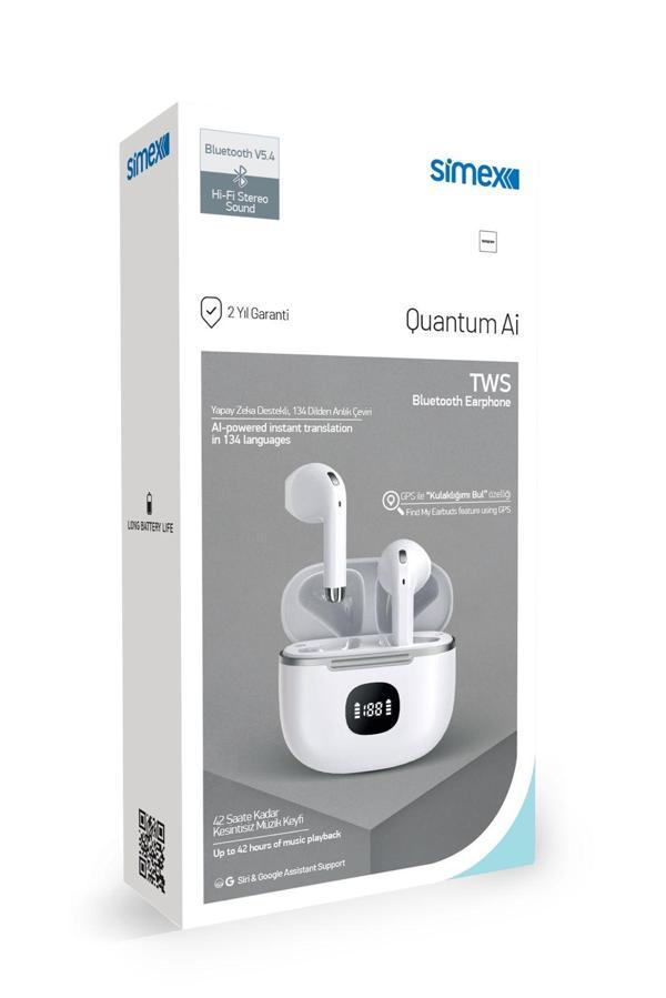 Simex Quantum TWS Dijital Göstergeli   Ai Yapay Zekalı Bluetooth Kulaklık - Image 1