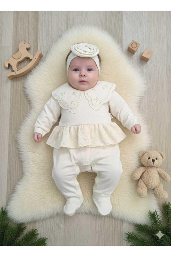 Cayzen Baby Kız Bebek Elite Bandanalı Tulum - Image 1