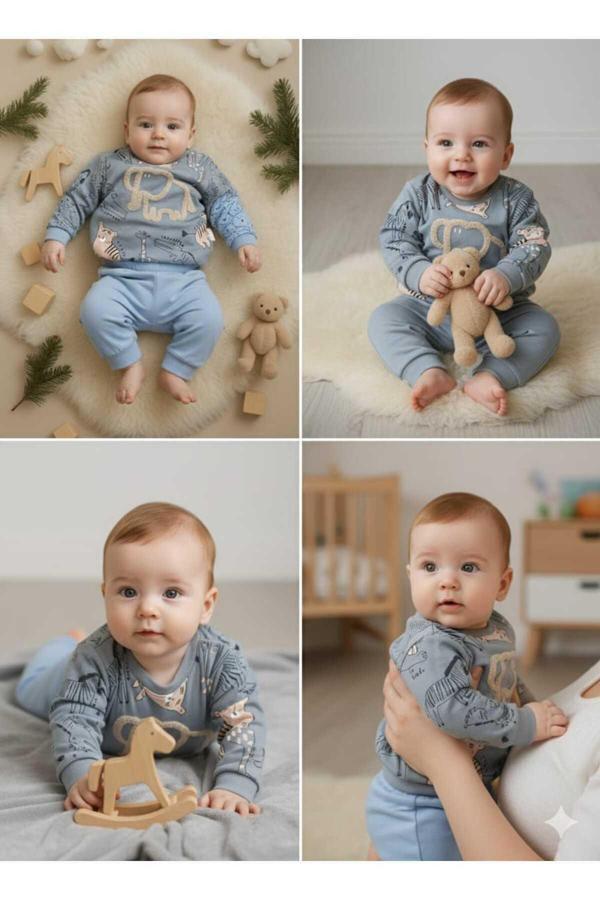 Mini Mundo Erkek Bebek 2 Li Eşofman Takımı - Image 1