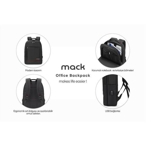 Mack MCC-006 15.6" Office USB Girişli Notebook Sırt Çantası - Image 1