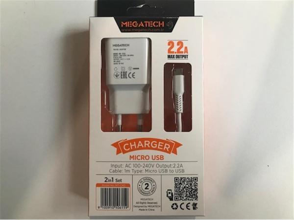 Megatech Mt-Cm2  2ın1 2.2a Ev Şarj+Micro Kafa Hızlı Şarj - Image 1