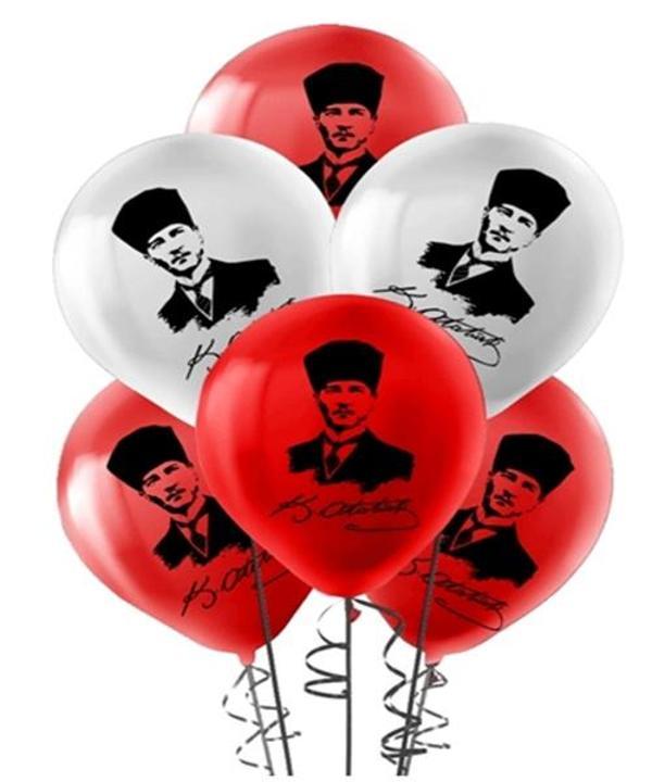 Kikajoy Atatürk Balon Kırmızı-Beyaz 100Lü - Image 1