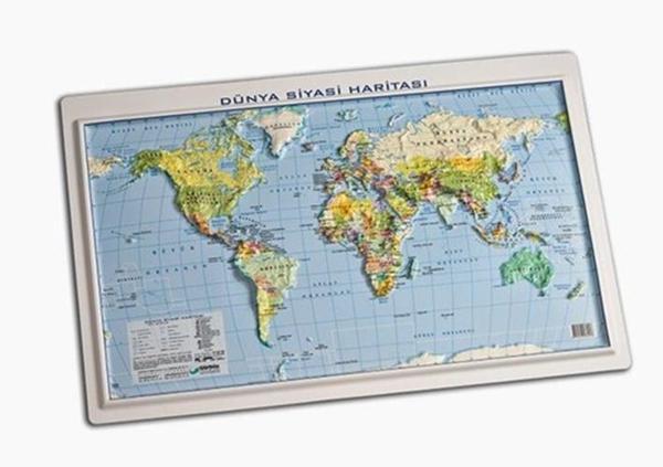 Gürbüz Kabartmalı Dünya Siyasi Haritası 35X50 - Image 1