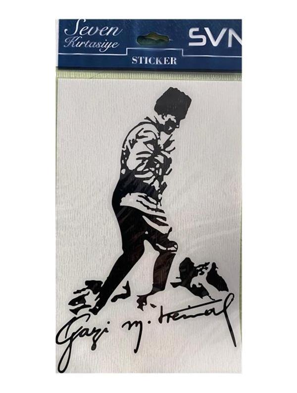 Atatürk Silüet Folyo Yapışkanlı Sticker - 2 adet - Image 1