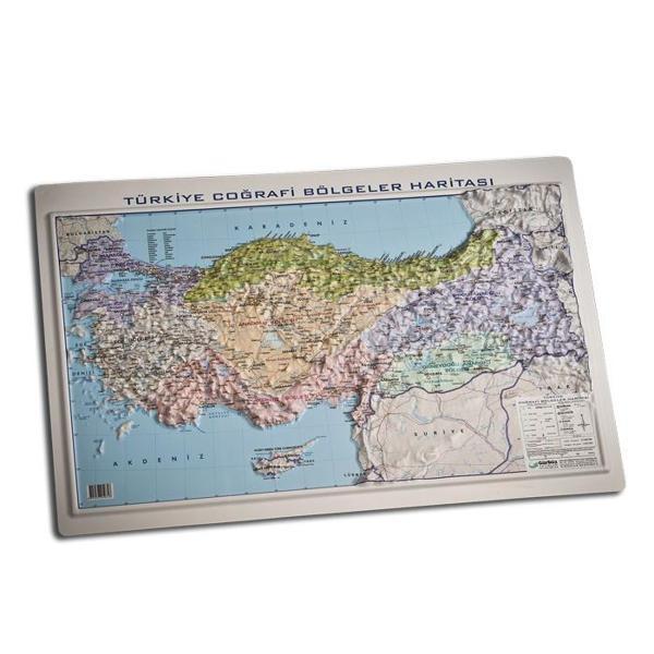 Gürbüz Kabartmalı Türkiye Coğrafi Bölgeler Haritası 35X50 - Image 1