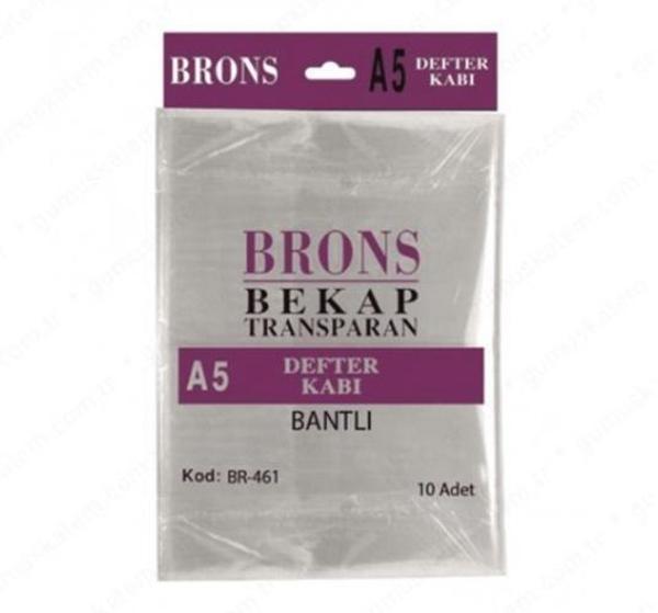 Brons Hazır Defter Kabı A5 Şeffaf 10Lu Küçük Boy - 2 paket - Image 1