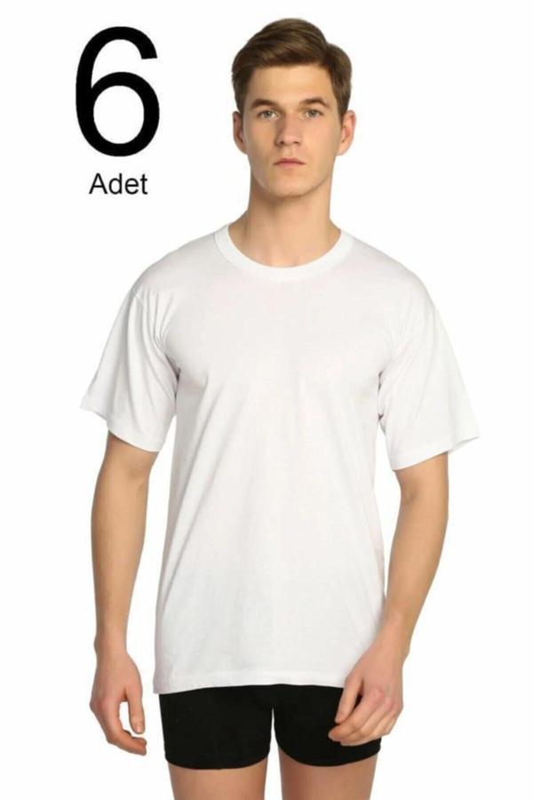 Seher Erkek Tişört Kısa Kollu 0 Yaka Fanila 6'Lı Paket - Image 1