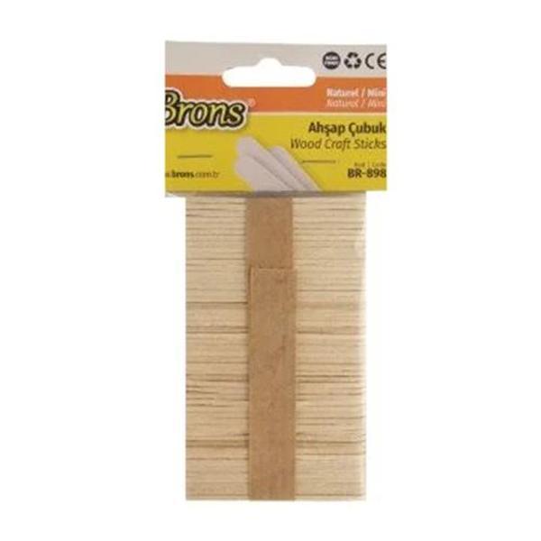 Brons Ahşap Çubuk Mini Renksiz 50Li - 2 paket - Image 1