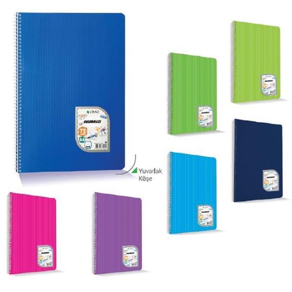 Çınar 72 Yaprak Kareli A4 Defter Spiralli Pp Kapak - 3 adet - Image 1